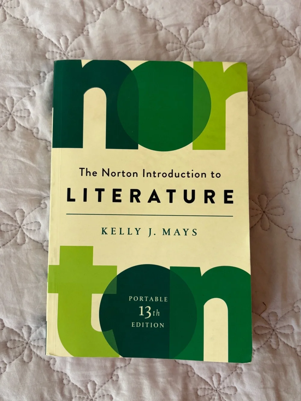 The Norton Introduction to Literature by Kelly J. Mays - Green & Cream Textbook